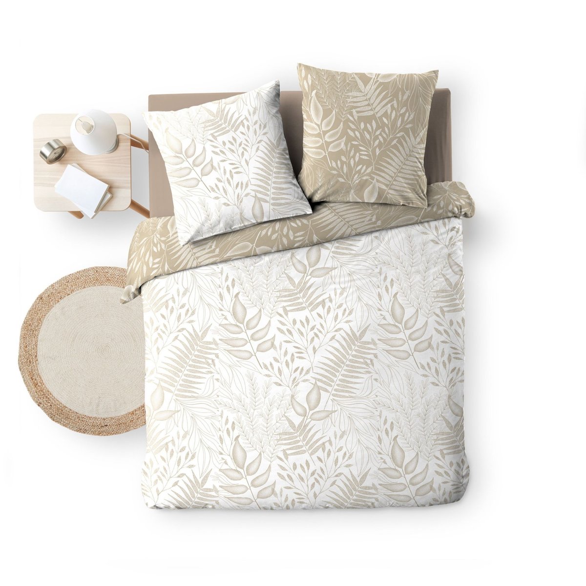 Parure de lit Cassia beige, DOUCEUR D'INTÉRIEUR