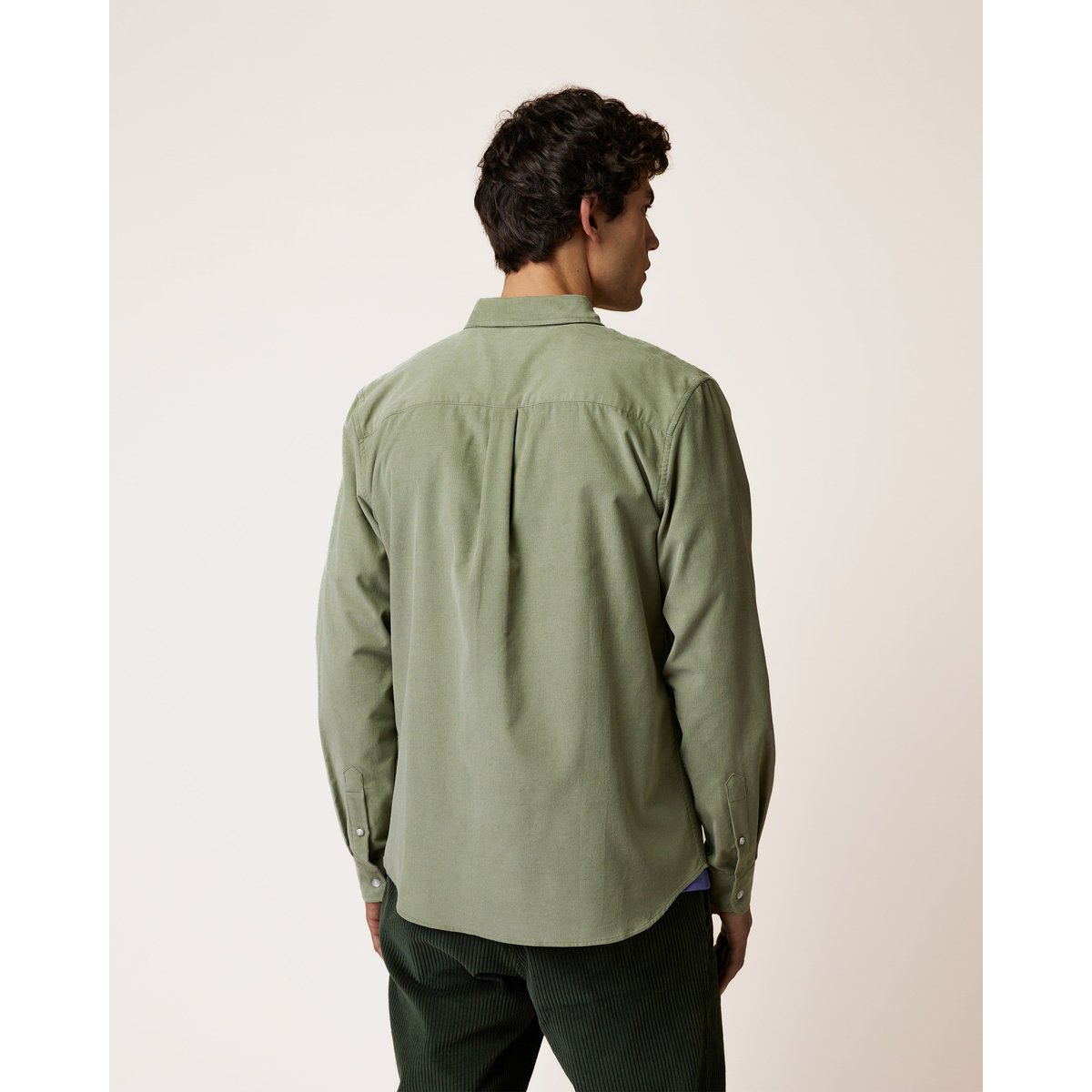 Chemise en velours côtelé kaki, FAGUO