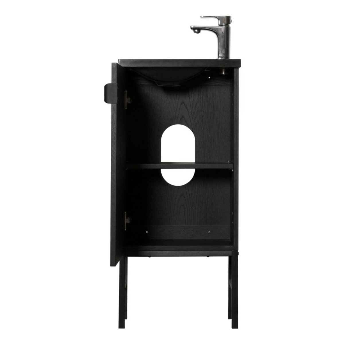 Ensemble meuble lave-mains + robinet STUDIO décor chêne carbone, MOB IN