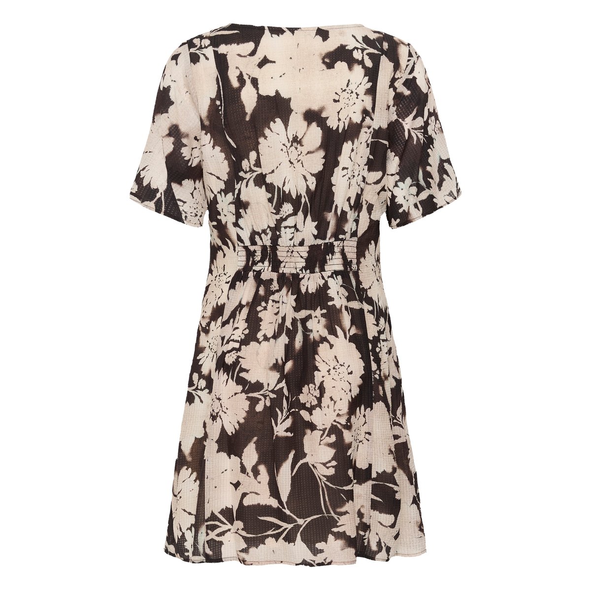 Robe marron dark brown flower, CREAM
