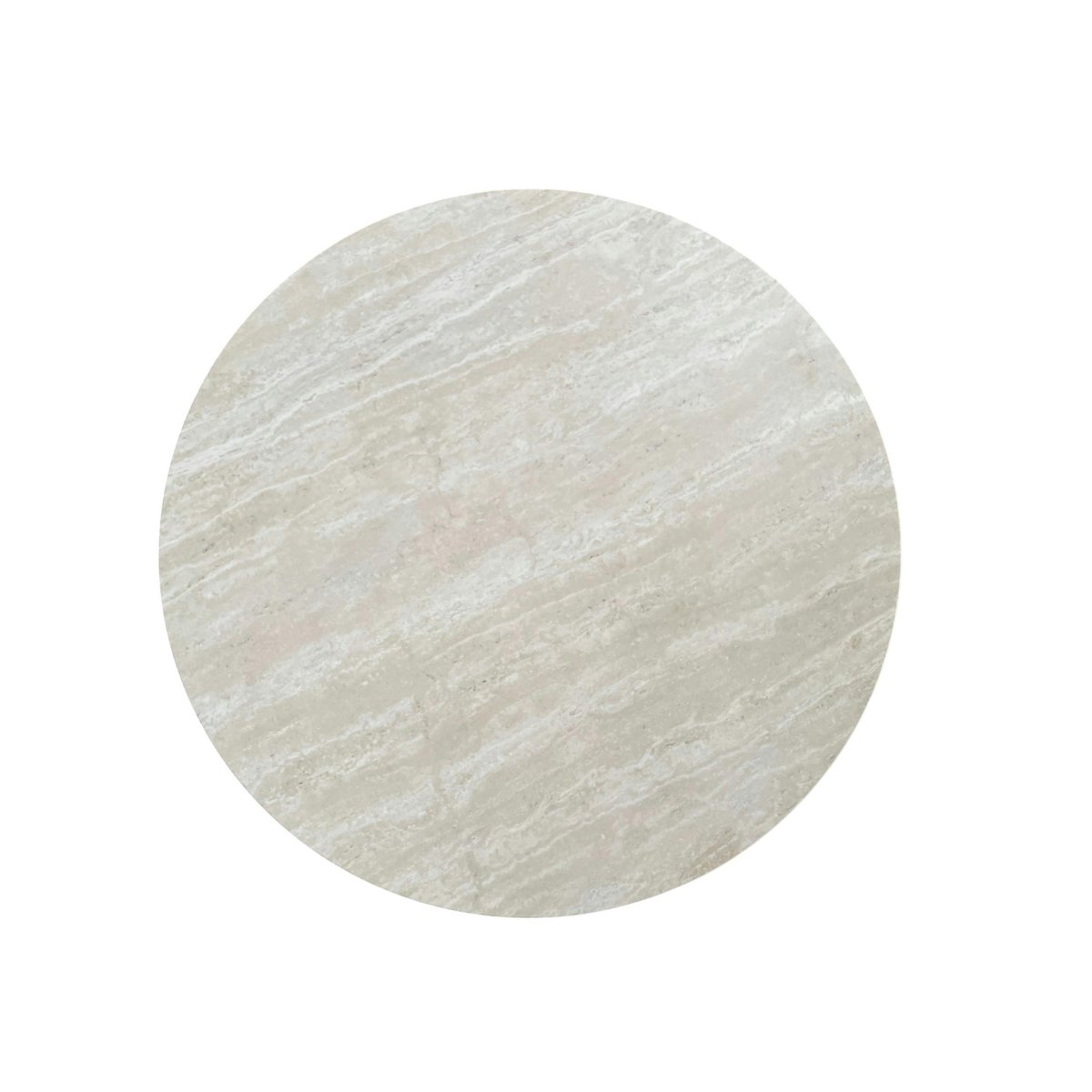 Table basse ronde céramique effet travertin (x3) LOMBARDIE beige, PIER IMPORT