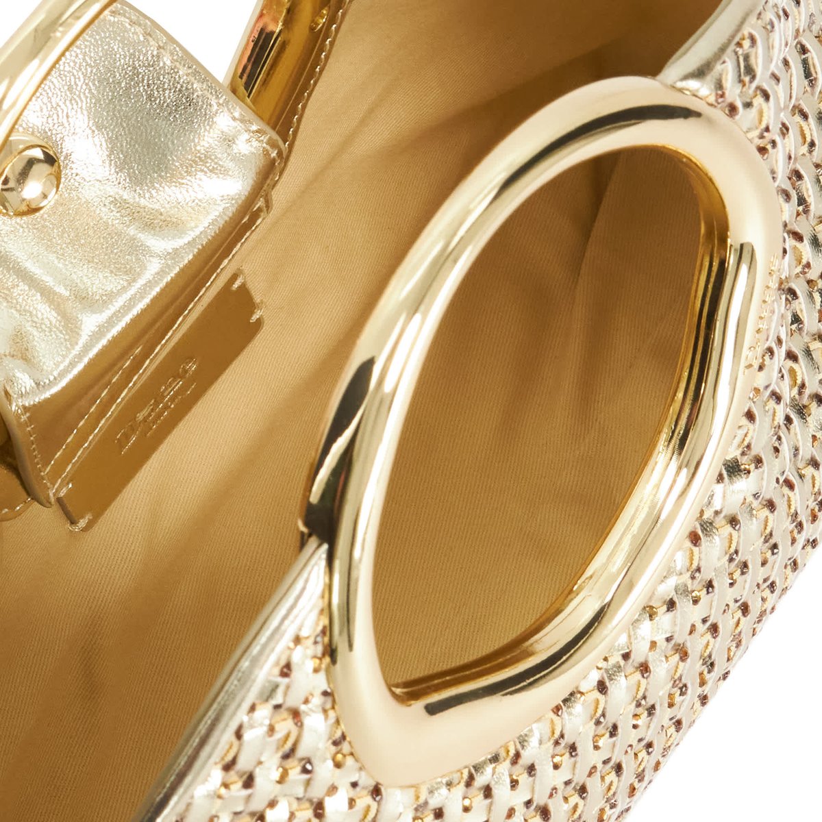 Sac tissé avec poignée dorée - EARNING gold-diamantes, DUNE LONDON