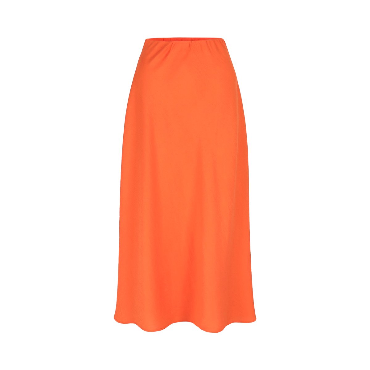 Jupe midi fluide orange, LOLALIZA
