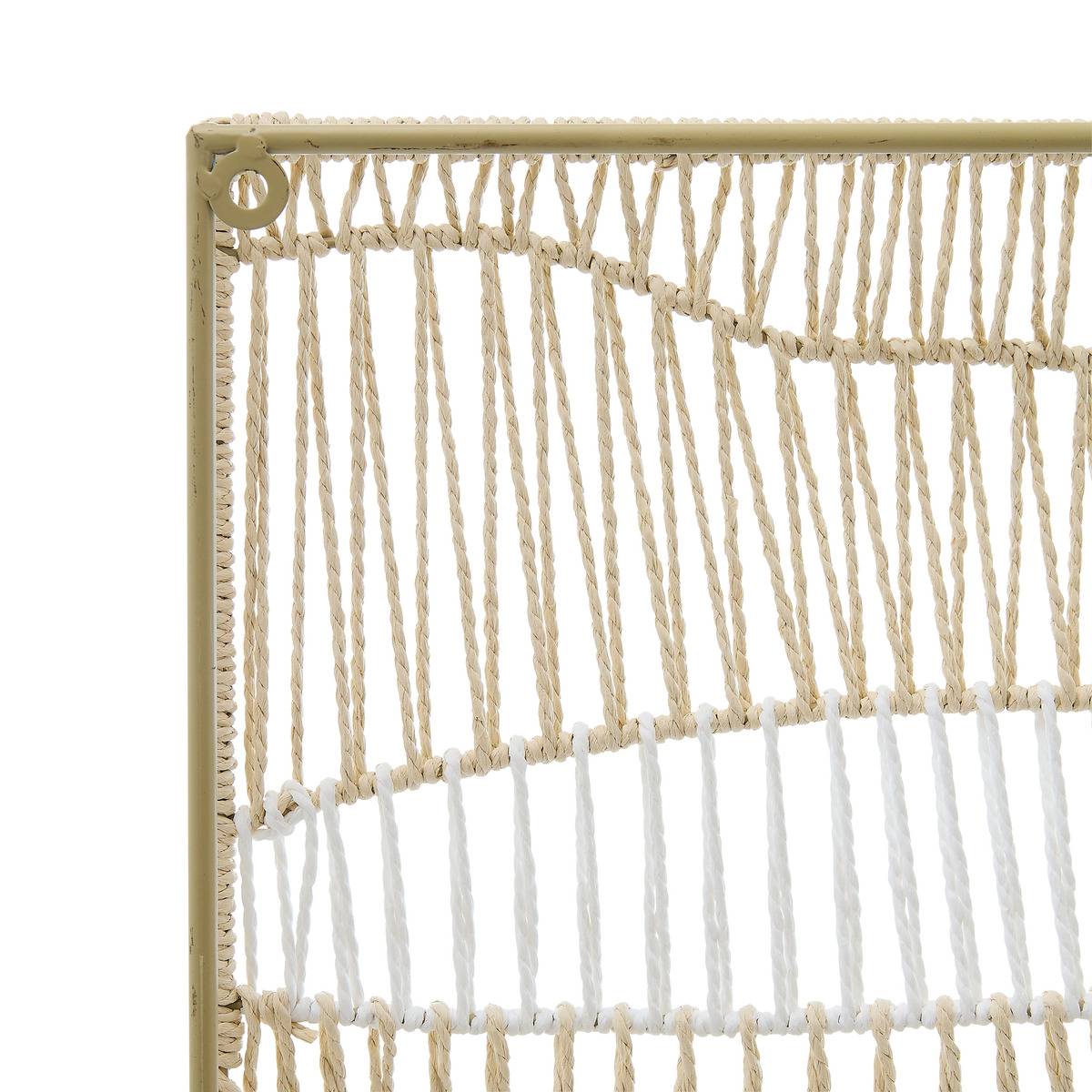 Décoration murale en métal et papier tressé HENRY beige, ATMOSPHERA