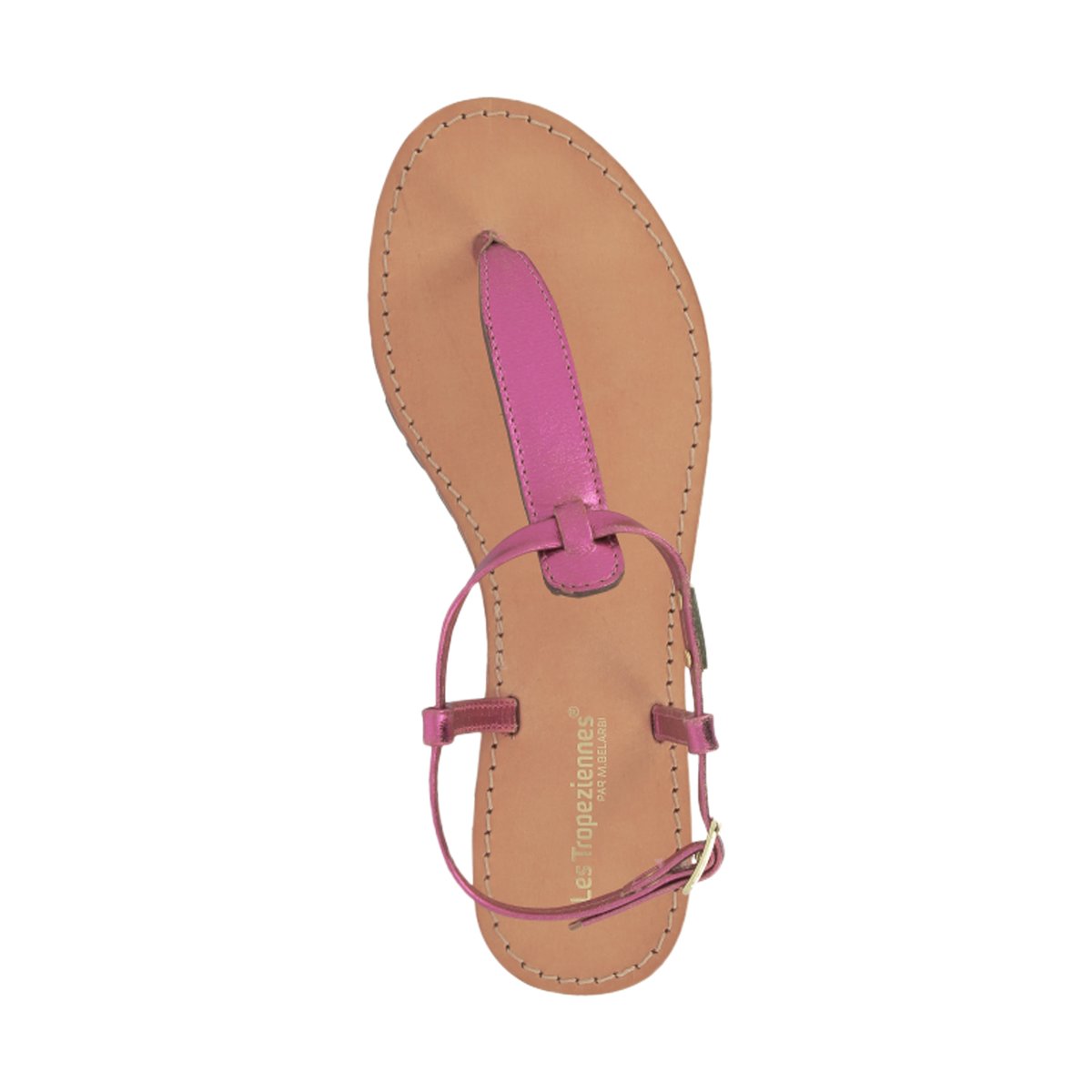 Sandales Cuir Les Tropeziennes Hanil fuschia metal, LES TROPEZIENNES PAR M.BELARBI