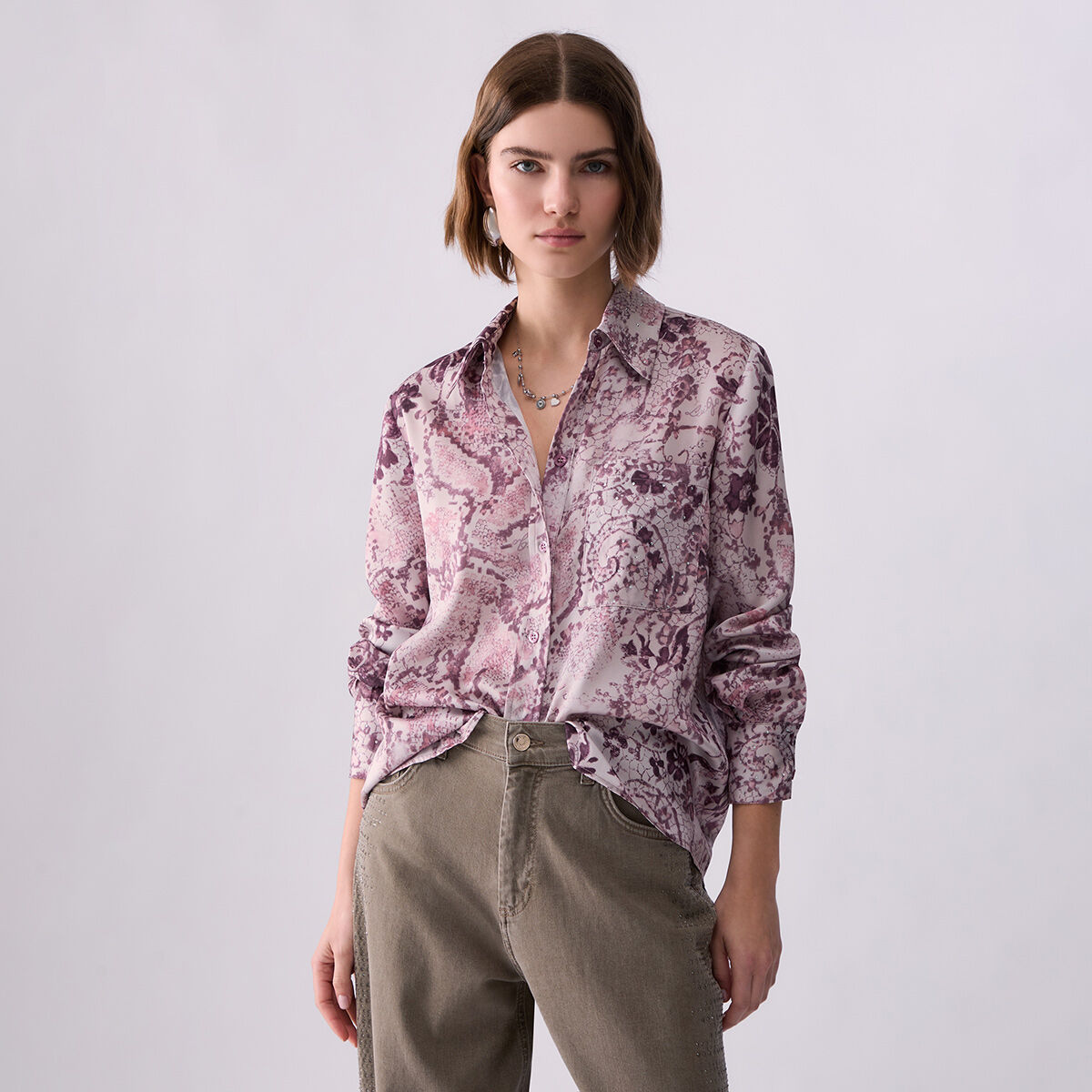 Chemise en twill imprimé rose, LIU JO