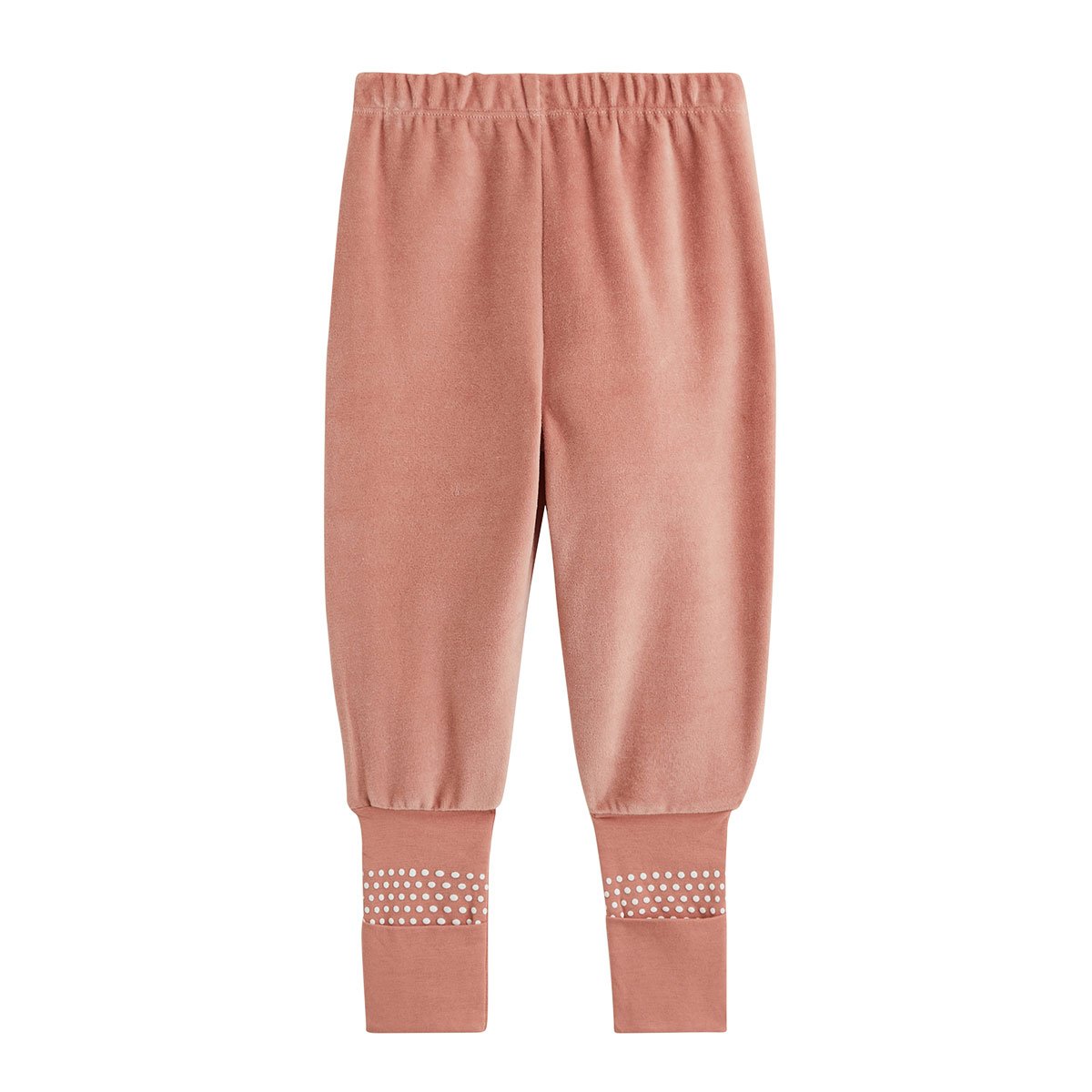 Pyjama bébé 2 pièces en velours à pieds retroussables Cléo ecru, PETIT BEGUIN
