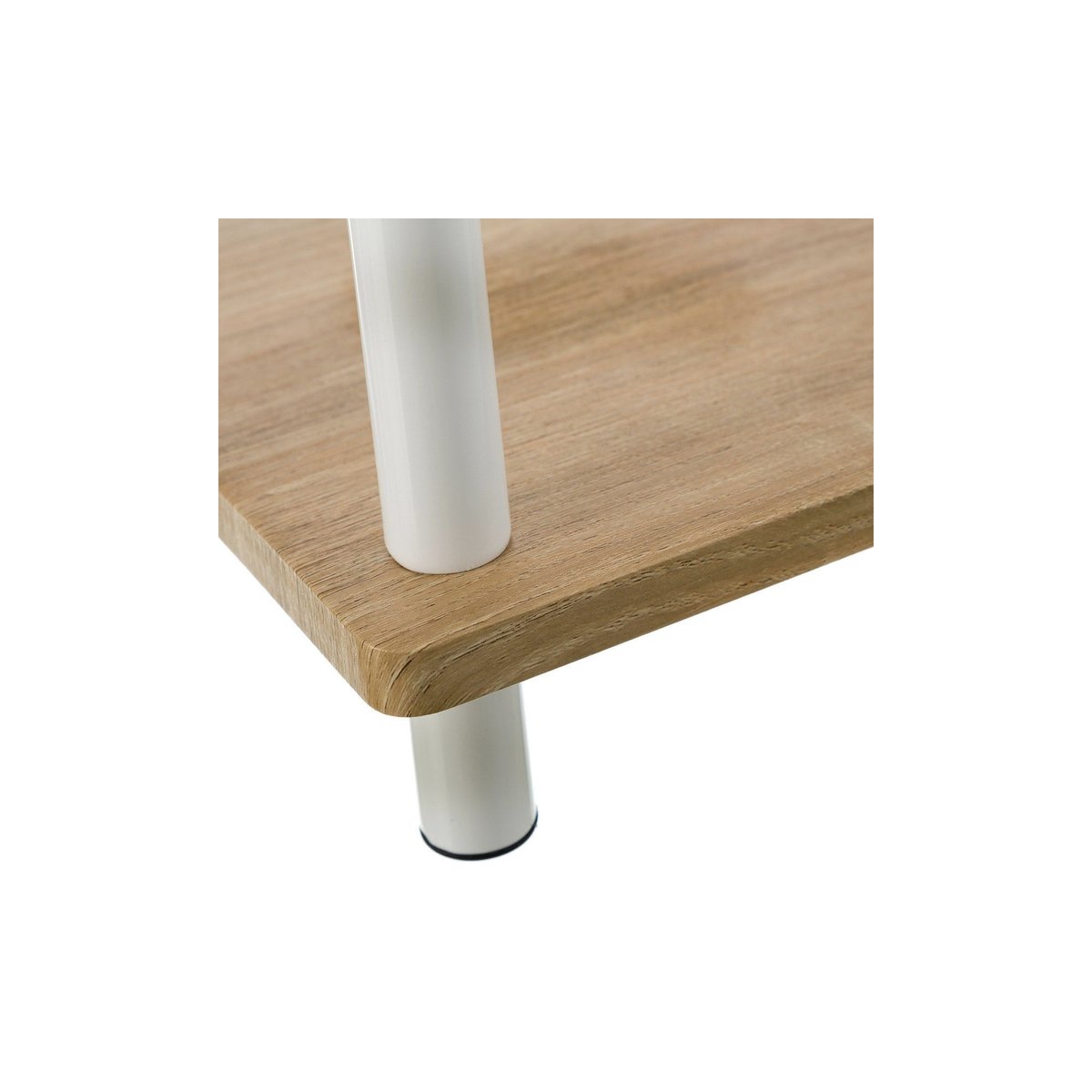 Table de chevet ou d'appoint en métal blanc et bois - 34x30x59cm bois, WADIGA