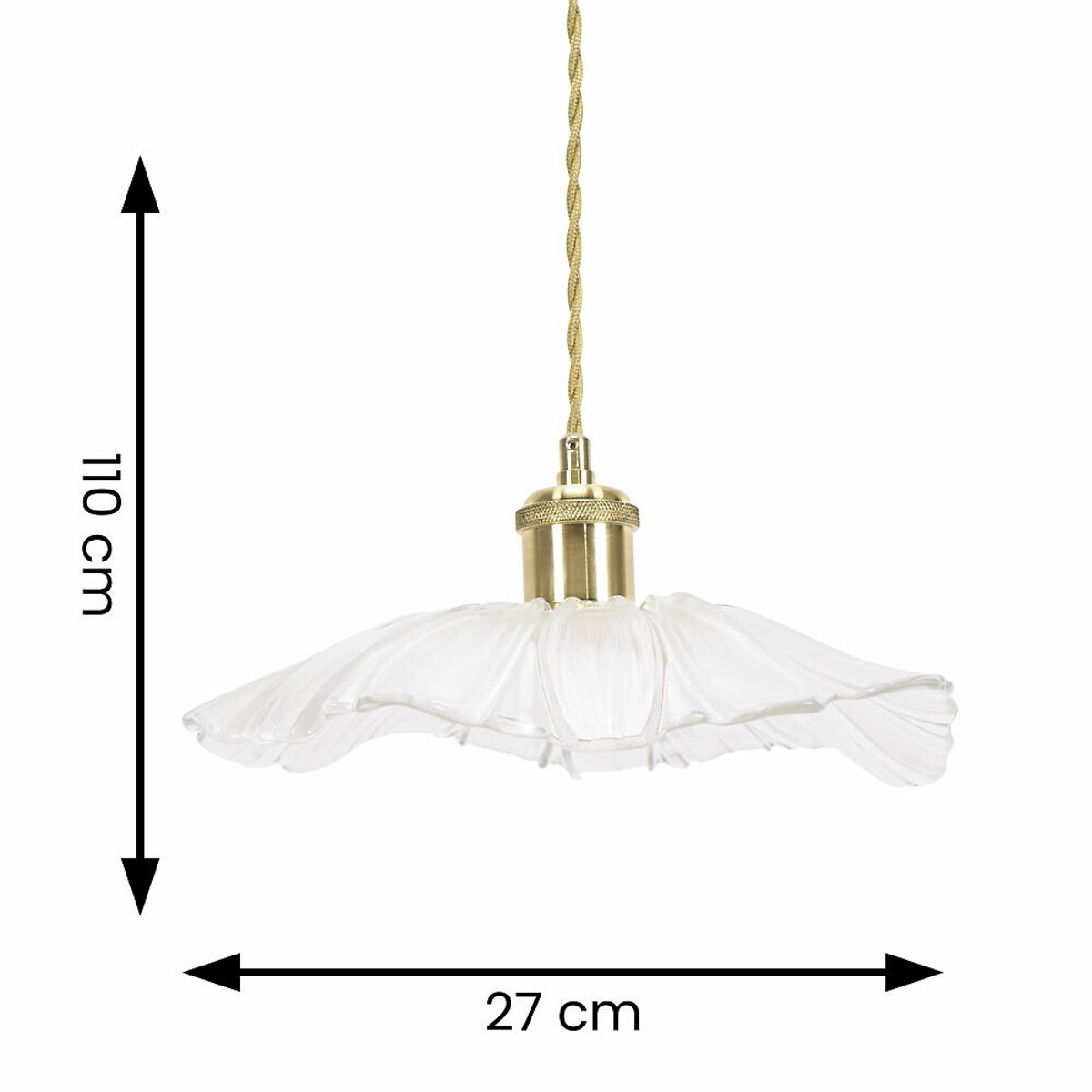 Carissa Glass Flower Pendant Light gold-coloured, SO'HOME