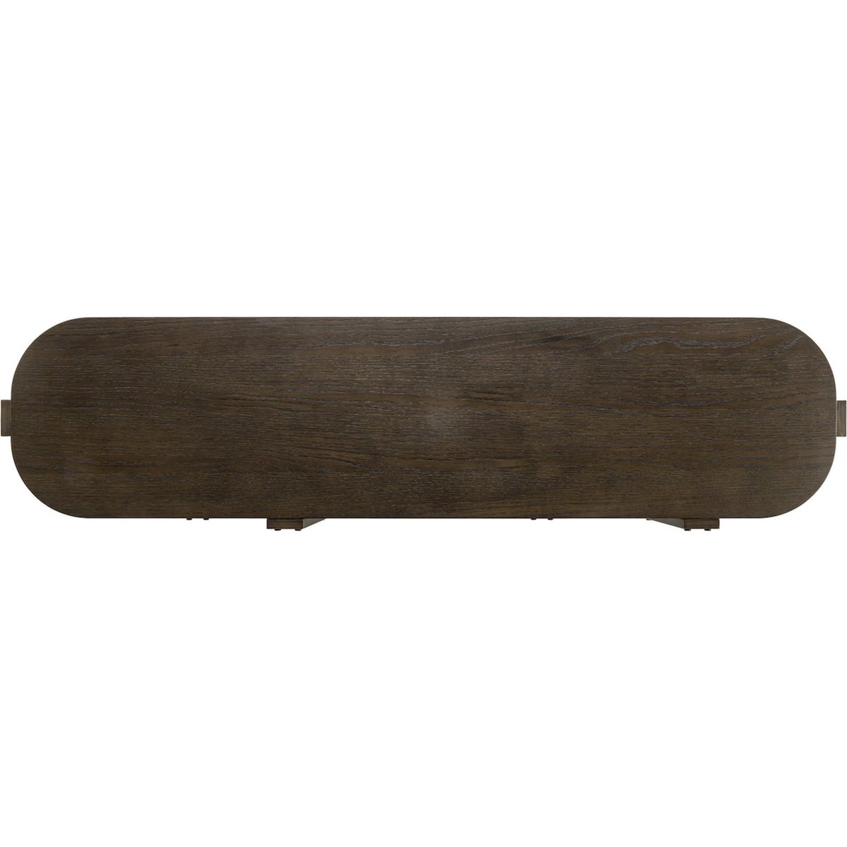 Console arrondie en bois collection ELLINGTON brun foncé finition bronze, RECOLLECTION