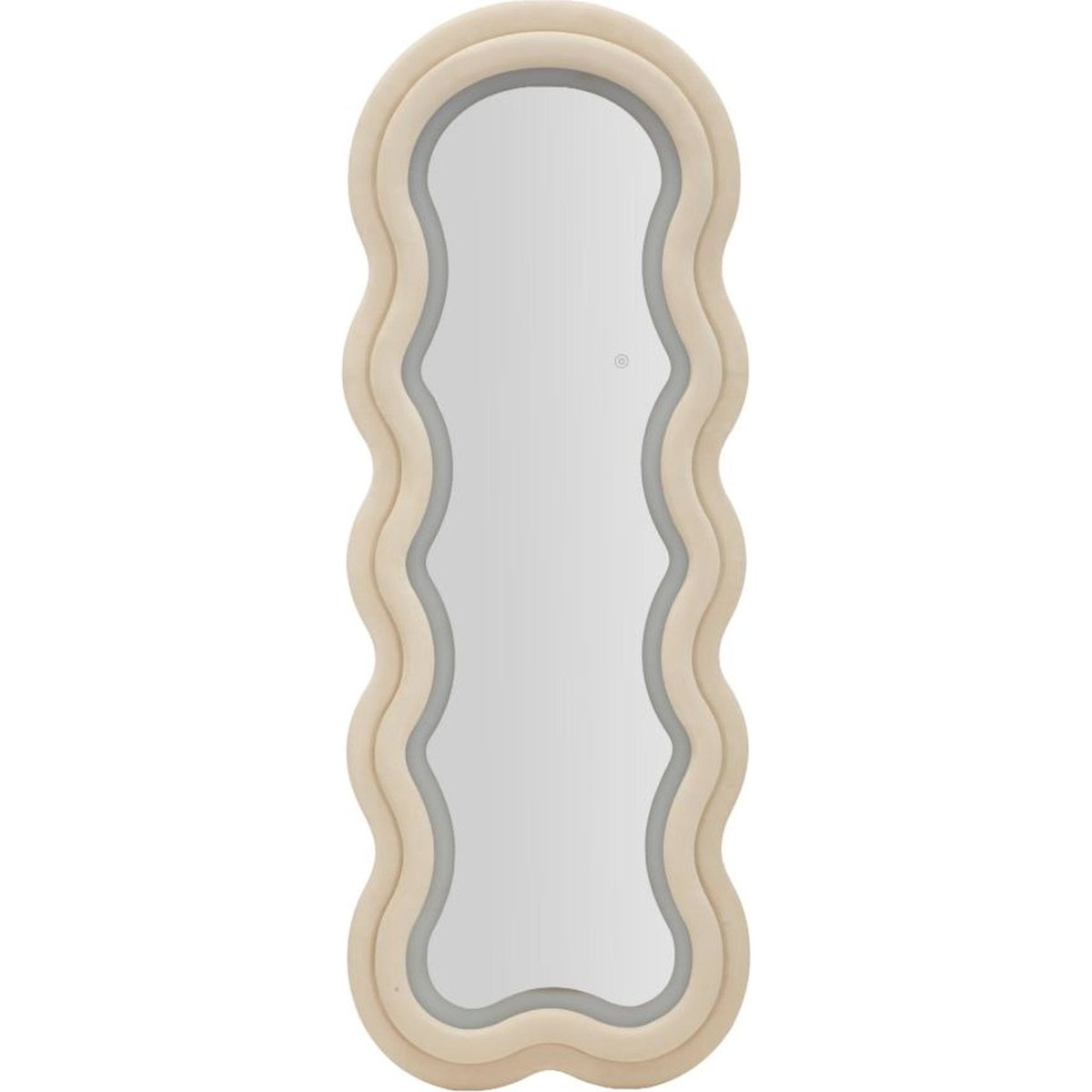 Miroir mural ondulé avec éclairage LED MODERN crème, RECOLLECTION