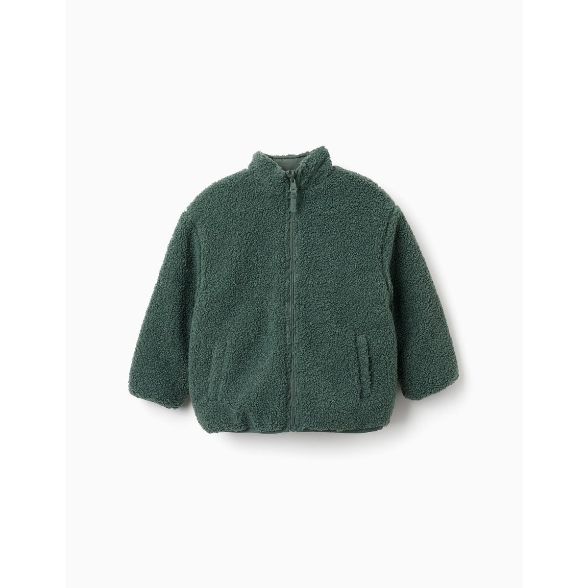 Doudoune réversible avec sherpa vert foncé, ZIPPY
