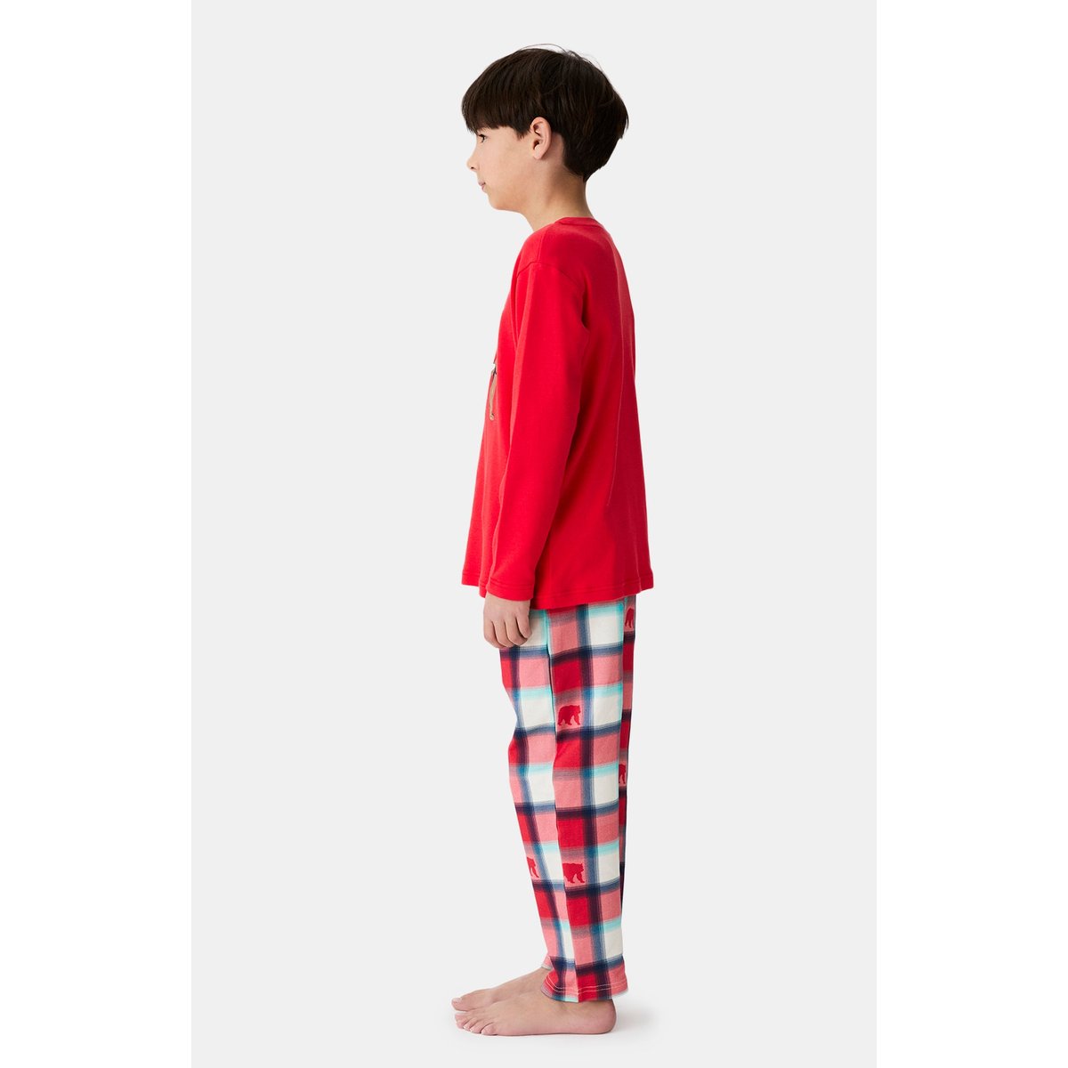 Pyjama enfant en coton imprimé Bear Noël rouge, ARTHUR