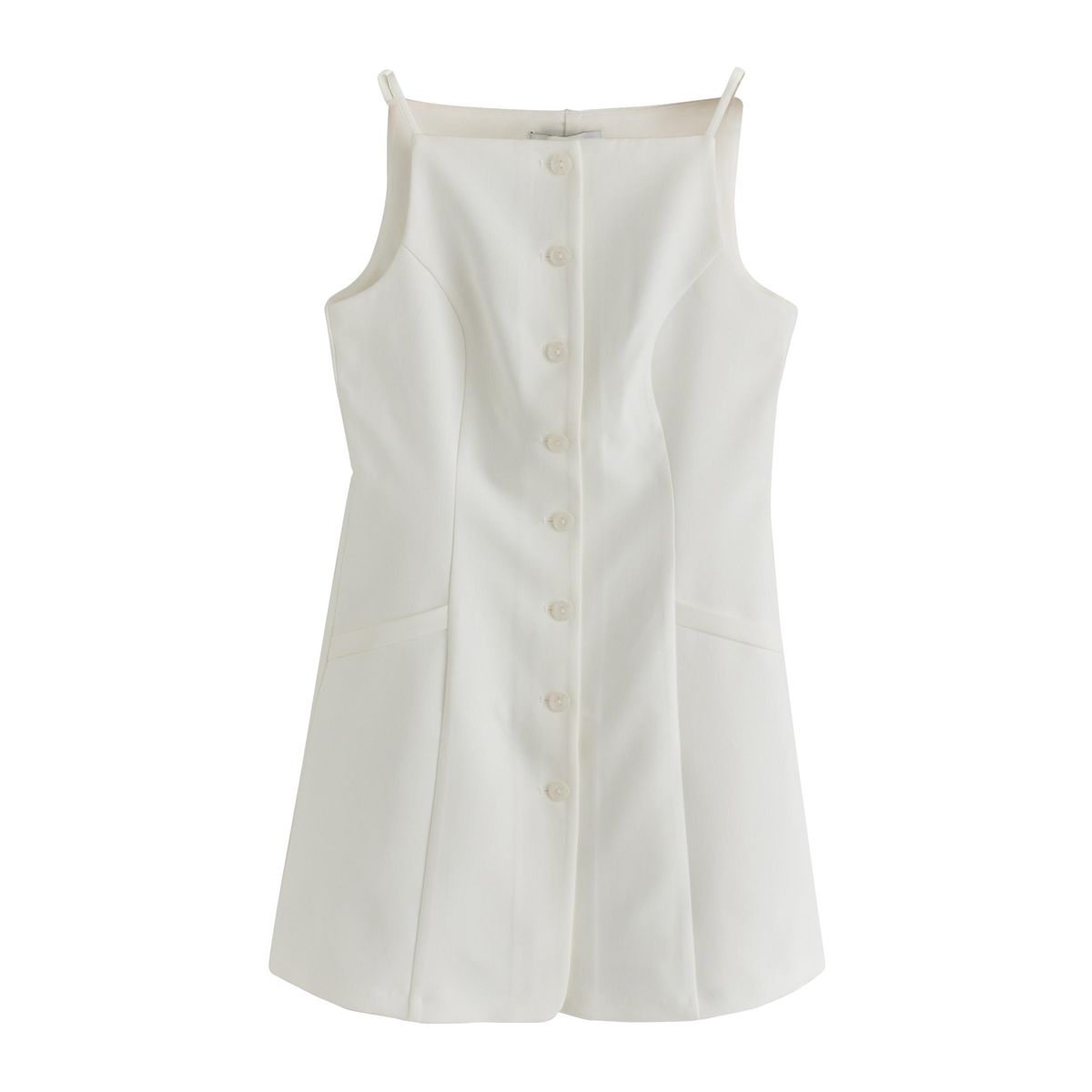 Robe courte sans manches boutonnée blanc, NEXT