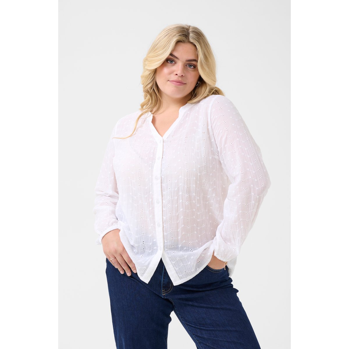 Chemise à manches longues blanc chalk, KAFFE CURVE