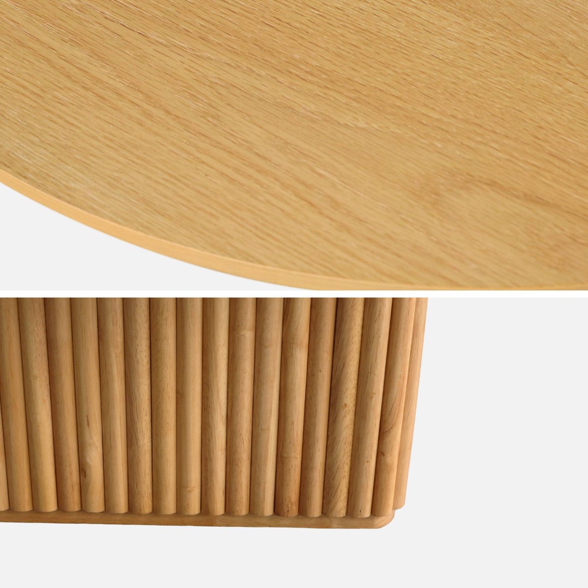Table basse ovale bois d'hévéa placage chêne GABRIELLE chêne, SWEEEK