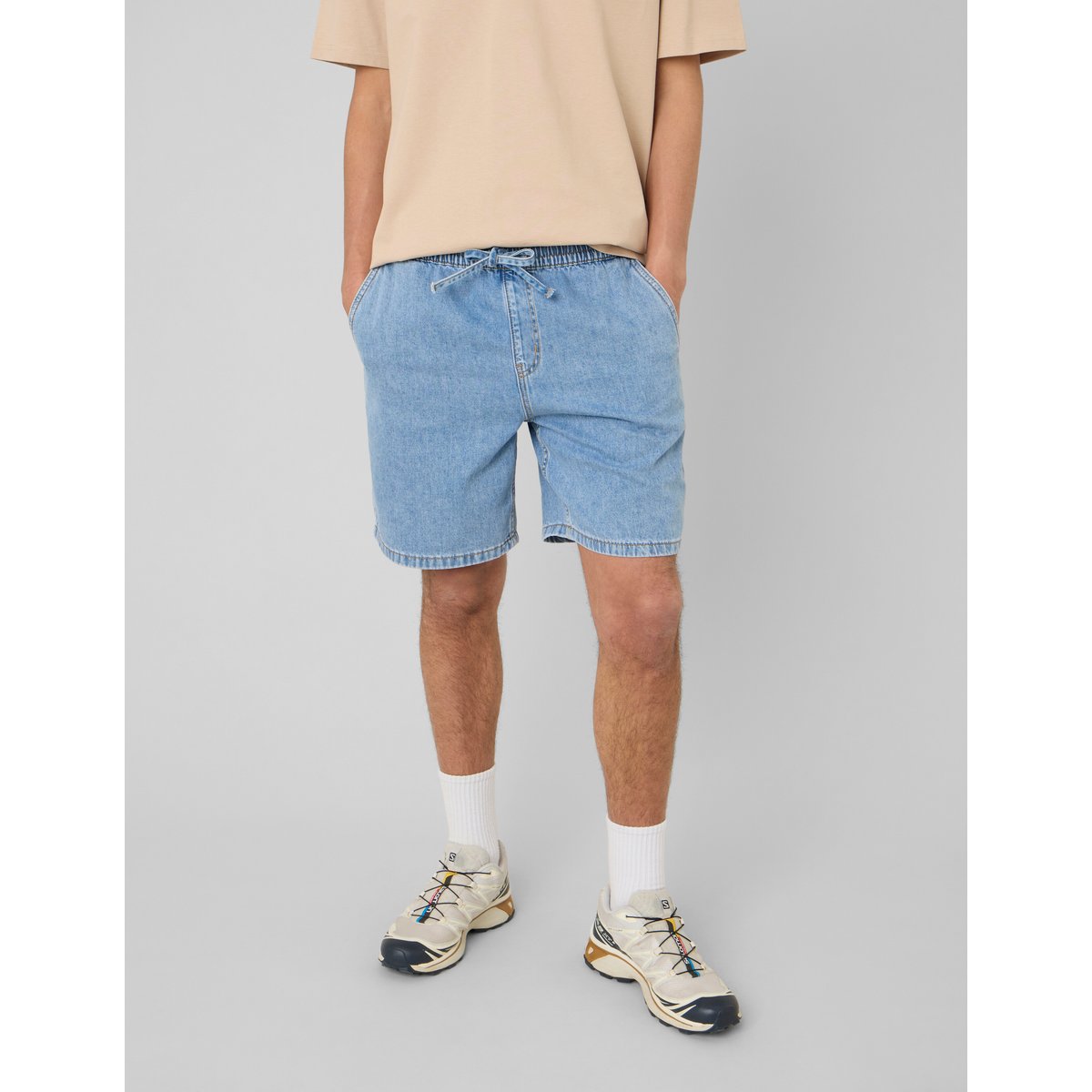 Bermuda taille élastiquée bleu clair, BZB