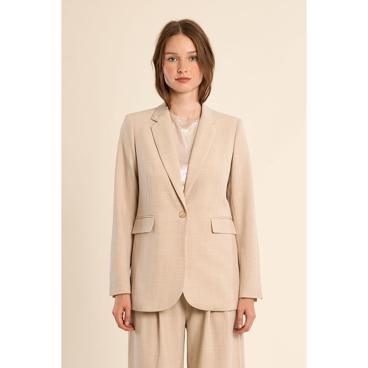 Blazer droit beige, MOLLY BRACKEN