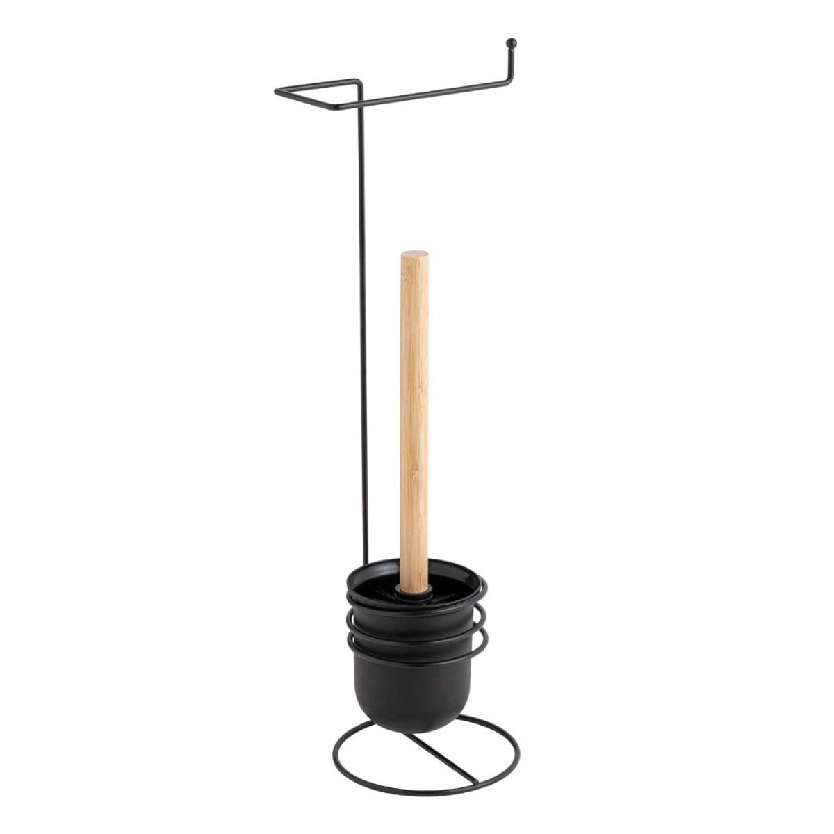 Dérouleur Papier Wc En Métal Noir Avec Brosse noir, DECORATIE
