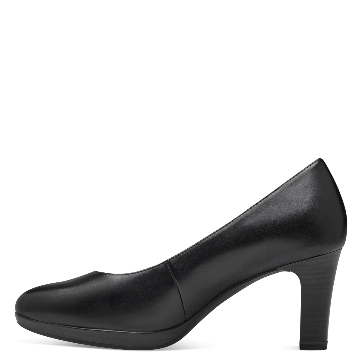 Escarpins en cuir noir, TAMARIS
