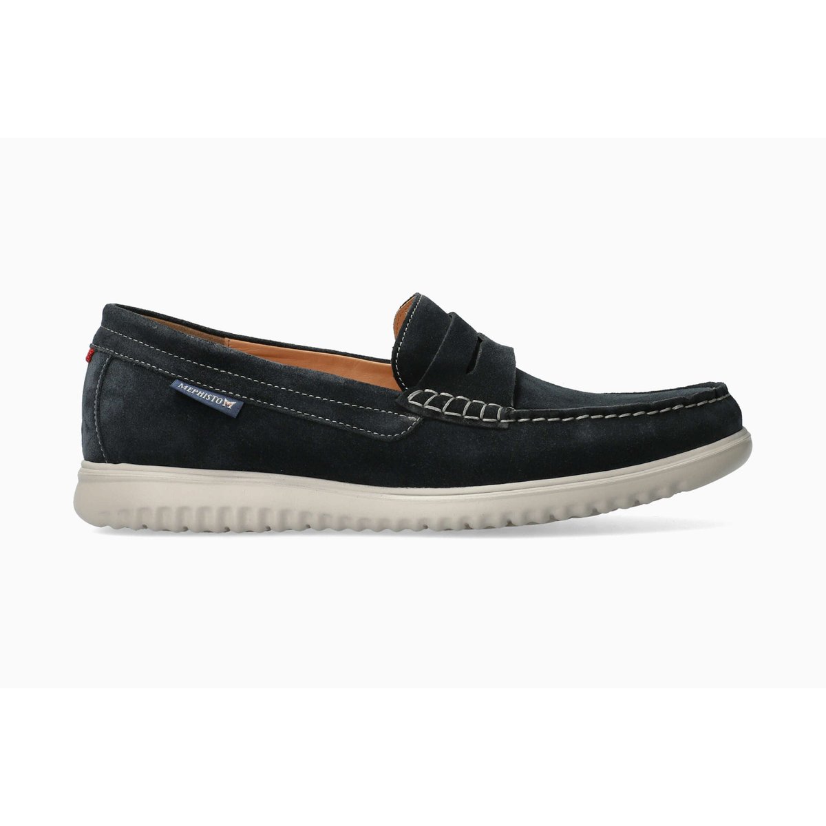 Mocassins en cuir TITOUAN bleu 5144, MEPHISTO