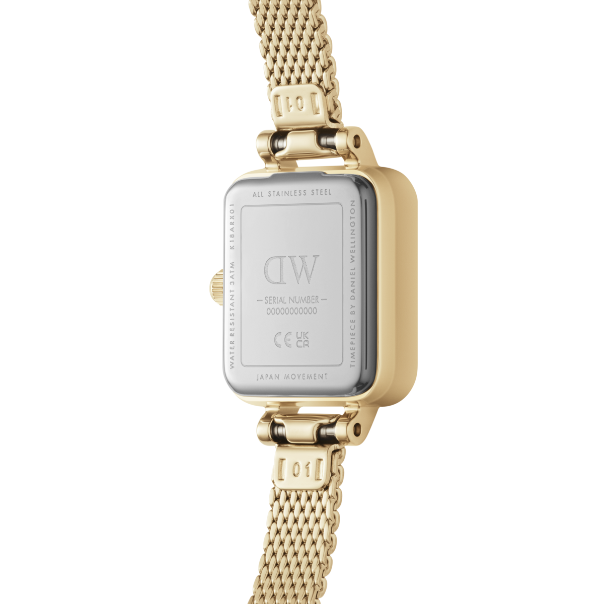Montre Analogique QUADRO MINI doré blanc doré, DANIEL WELLINGTON