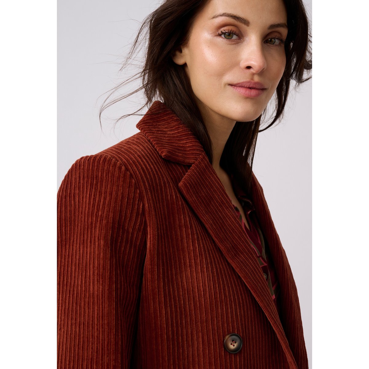 Veste velours grosses côtes marron rouille, DAMART