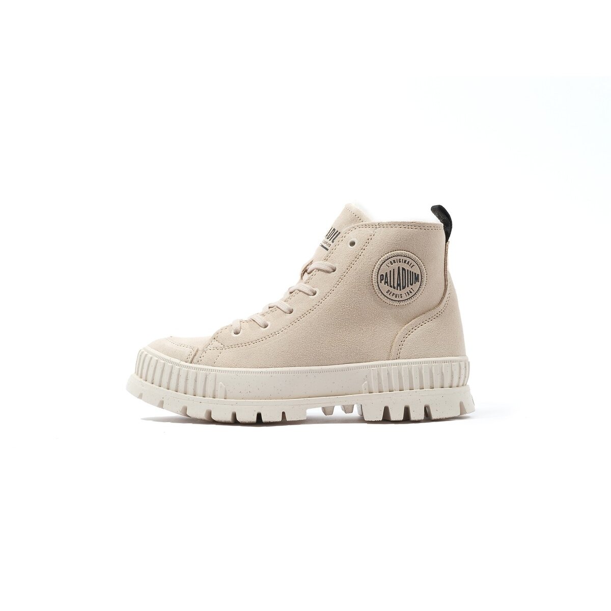 Boots in gevoerd leer Pallashock Zip Warm beige , PALLADIUM