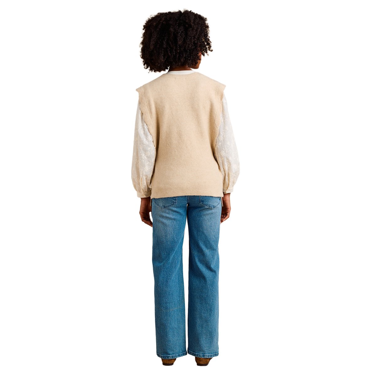 Pull de grossesse sans manches beige chiné, ENVIE DE FRAISE