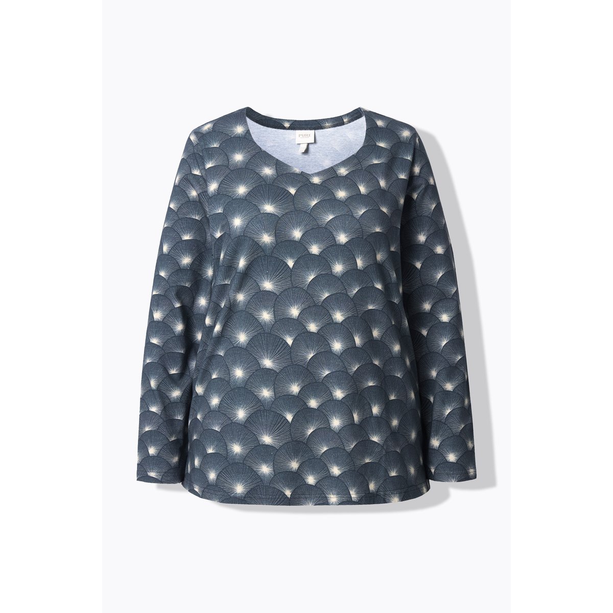 T-shirt classique à col en forme de cœur noir, ULLA POPKEN
