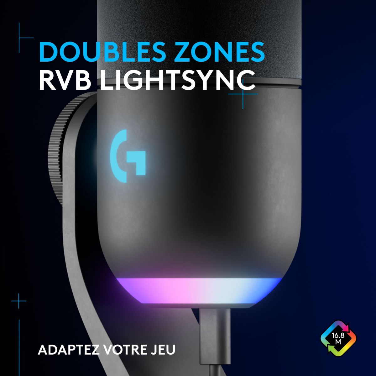 Micro Gamer YETI GX RGB Dynamic noir, LOGITECH