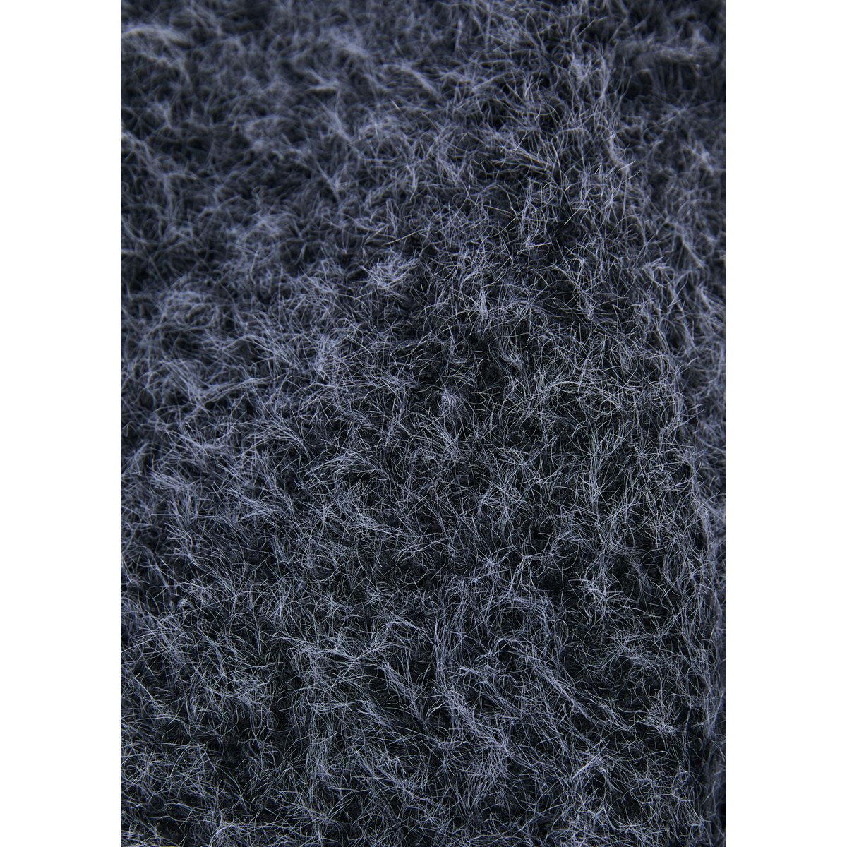 Manteau long col montant en bouclette bleu orage, HUMILITY