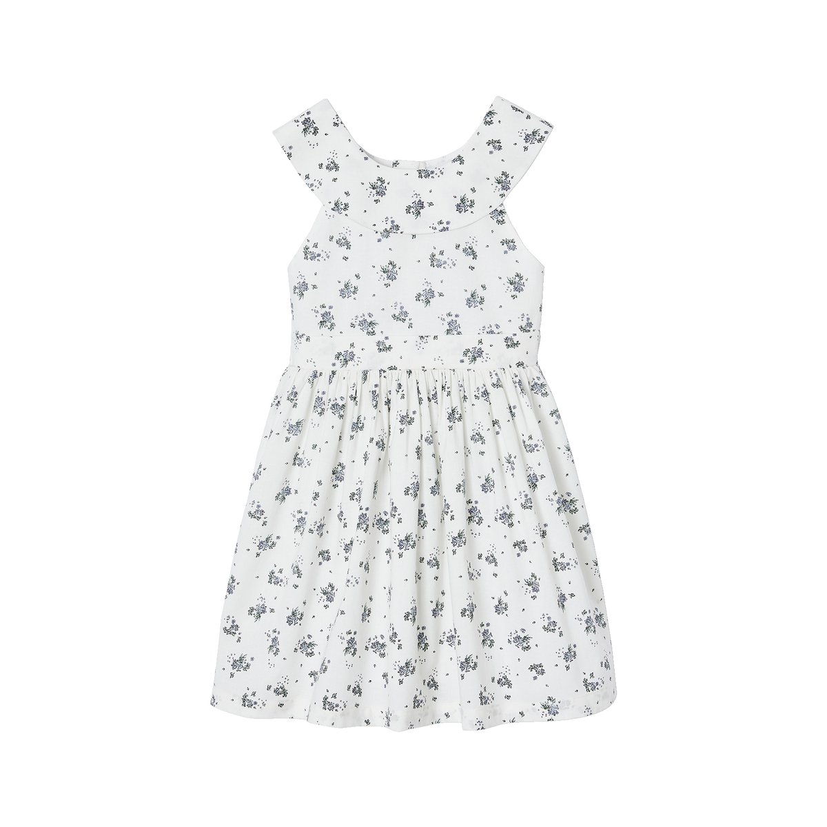 Robe de cérémonie imprimée fleurs blanc, VERTBAUDET