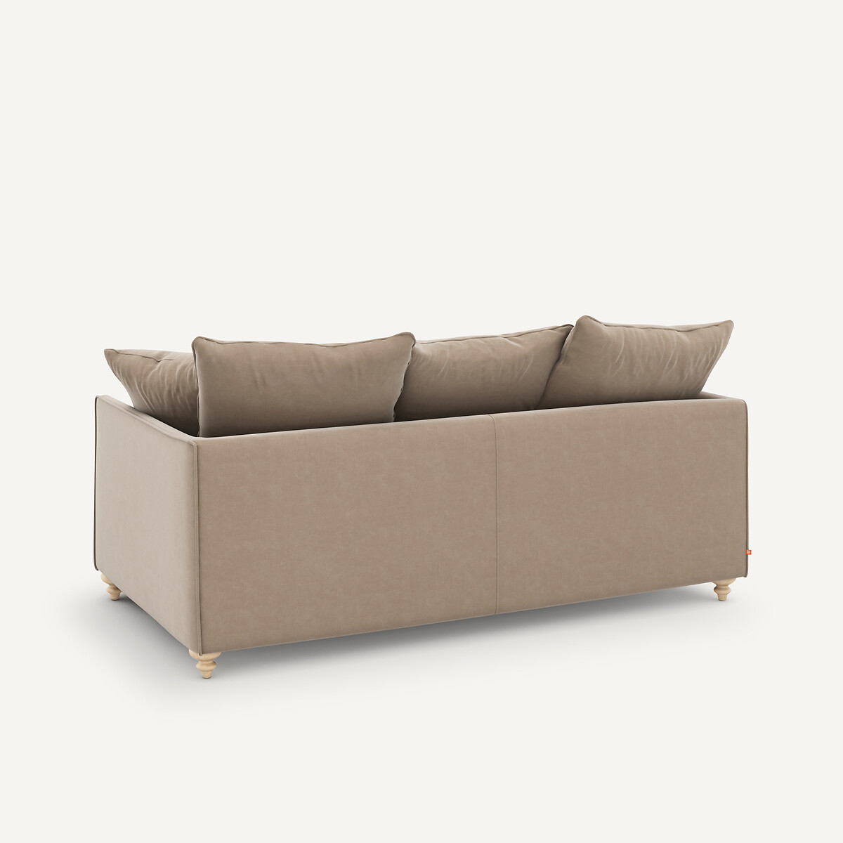 Canapé compact convertible velours, Lazare beige cendré, AM.PM