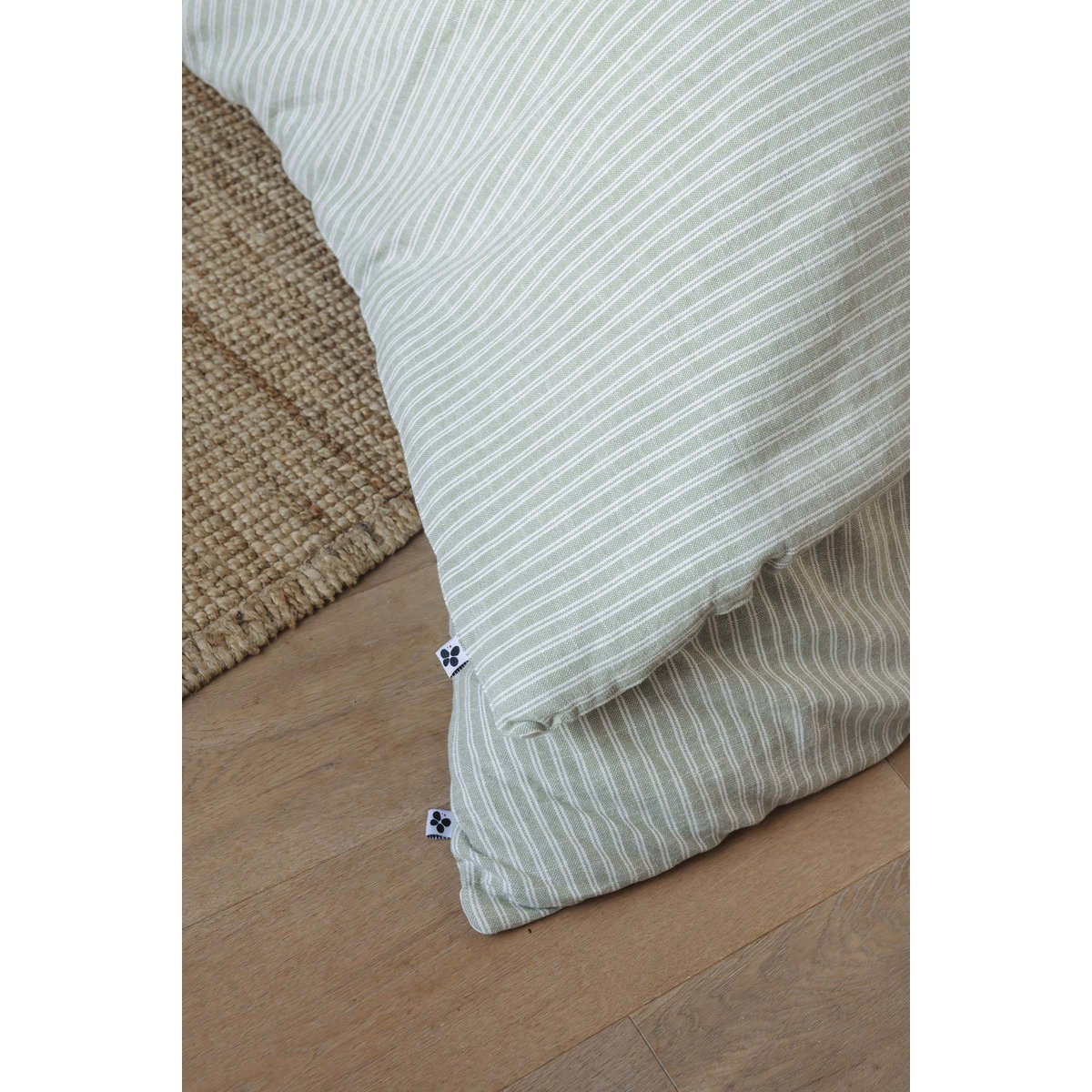 Bout de lit texturé coton et percale Teo vert, EDEN