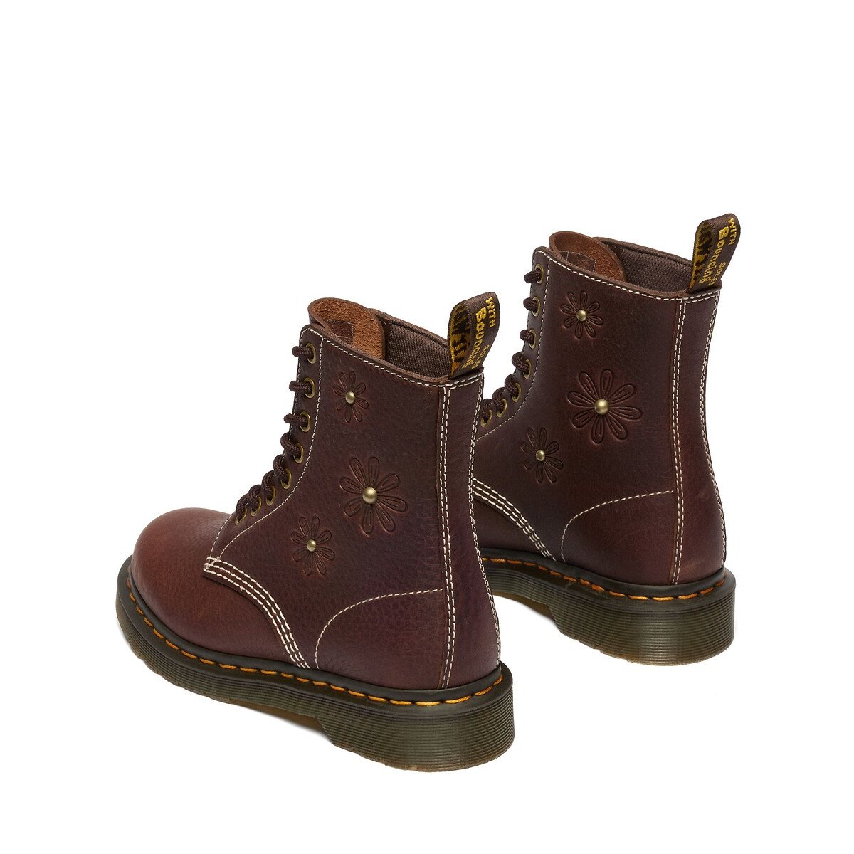 Anfibi 1460 Pascal ricamati in pelle Grizzly marrone, DR. MARTENS
