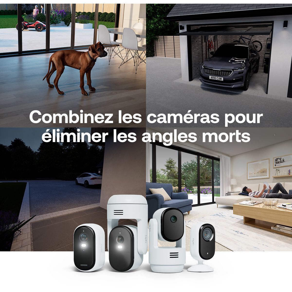 Caméra de surveillance 2 caméras extérieures Essential3 2K PTZ couleur unique, ARLO
