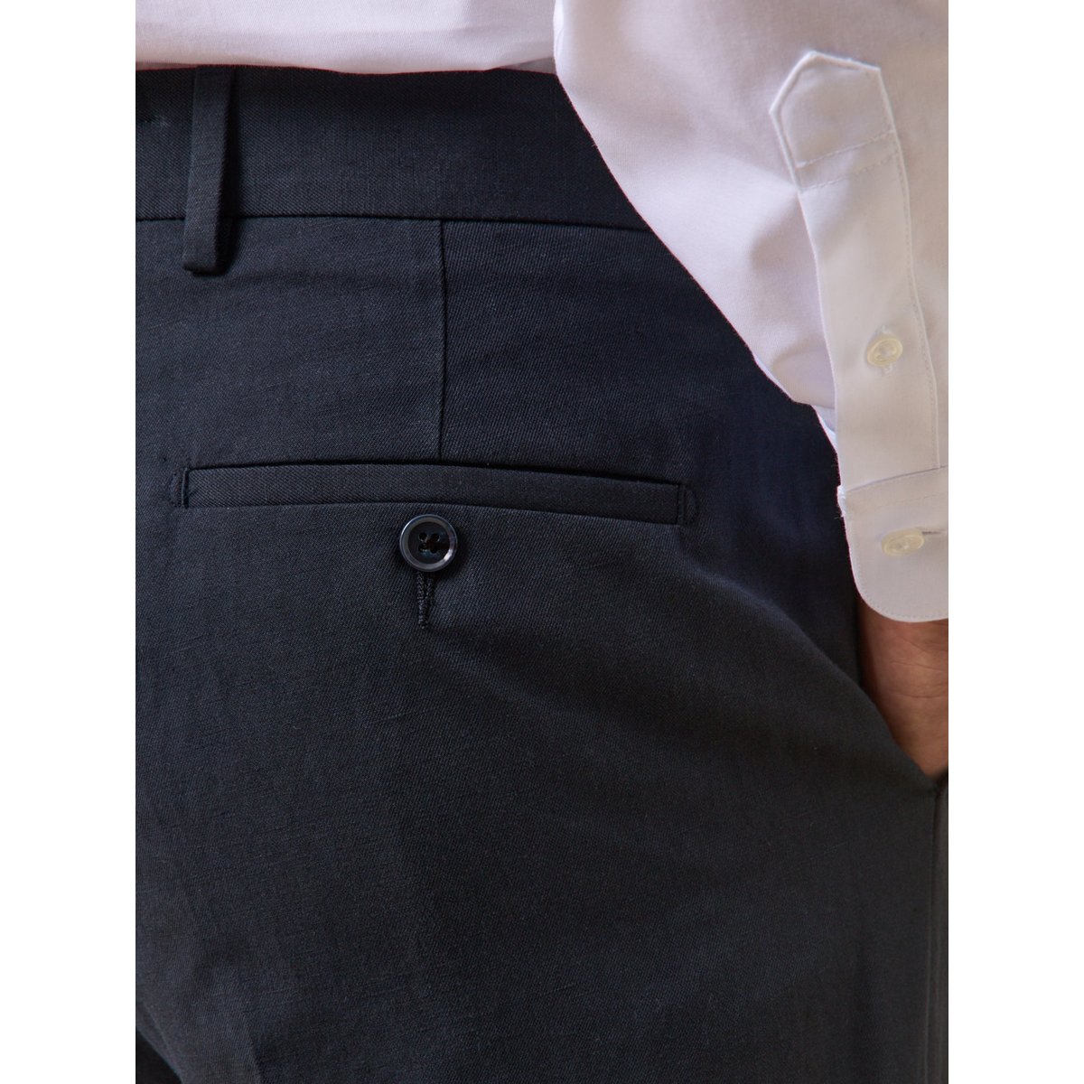 Pantalon de costume coton et lin encre, CYRILLUS