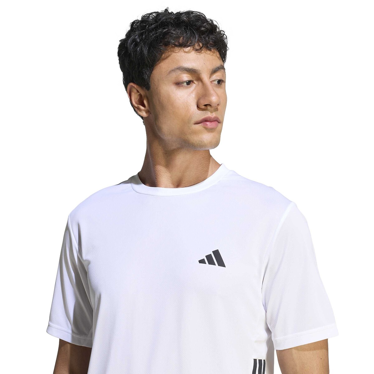 T-shirt de sport manches courtes 3 bandes ESSENTIALS blanc, adidas Performance