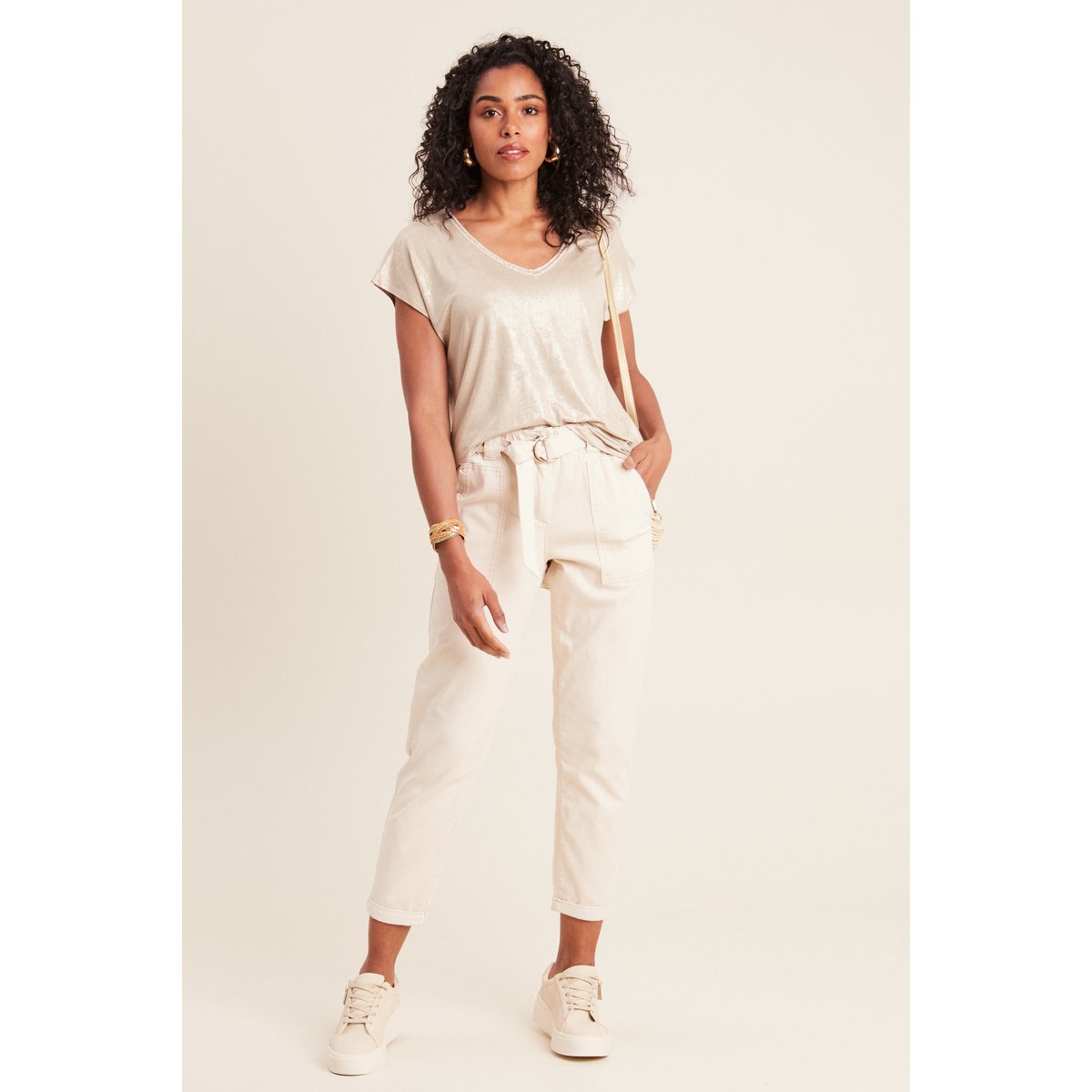 Pantalon large 7/8ème ivoire, BREAL