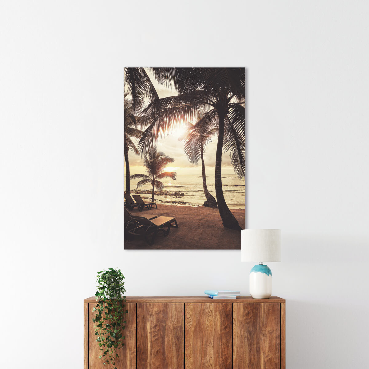 Tableau Mural Palmiers Au Crépuscule PLAGE tableau en verre synthétique, CEANOTHE