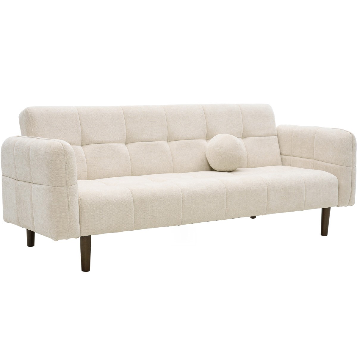 Canapé convertible 3 places en tissu chenille - PAVIA beige, HOMIFAB