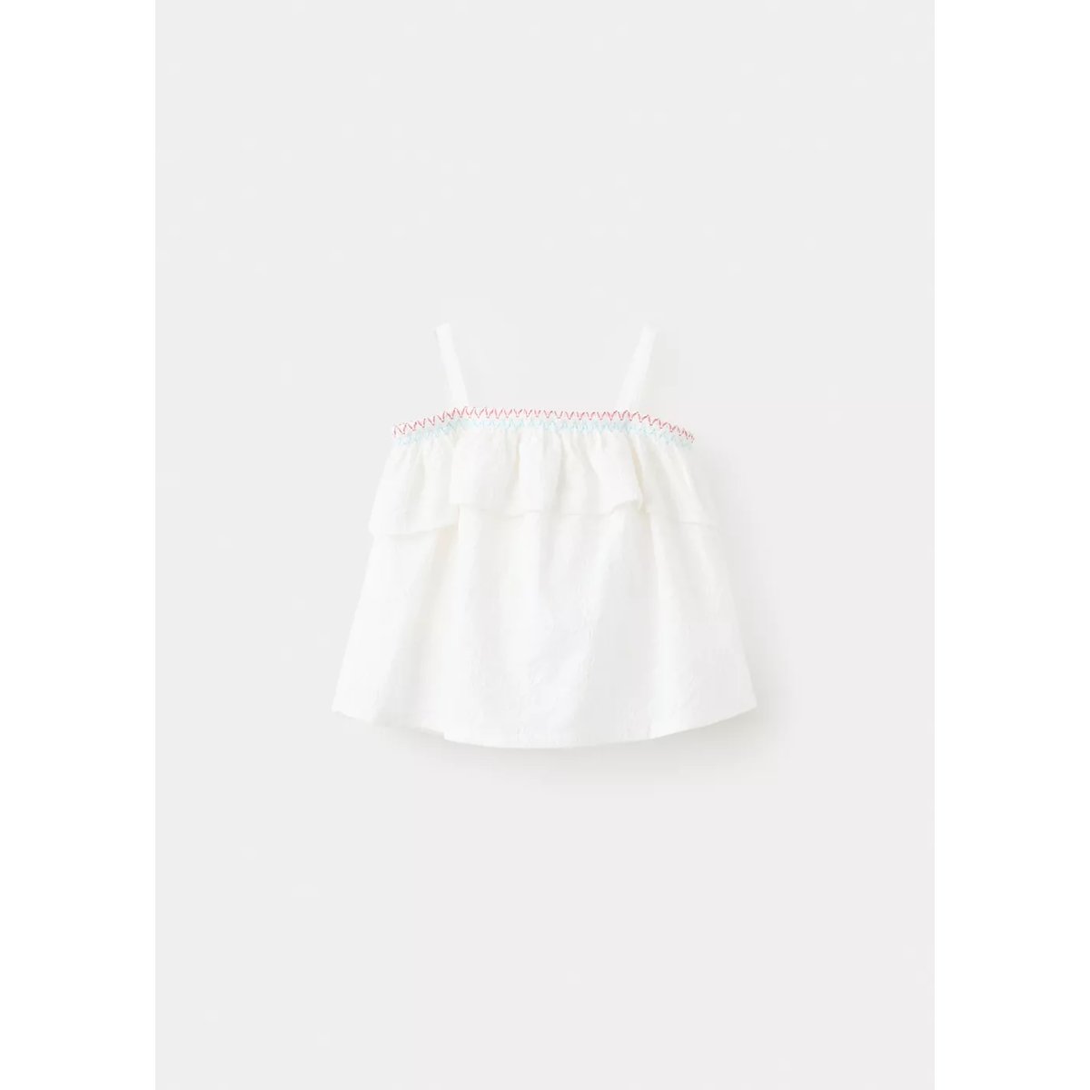 Blouse coton détails brodés blanc cassé, MANGO BABY