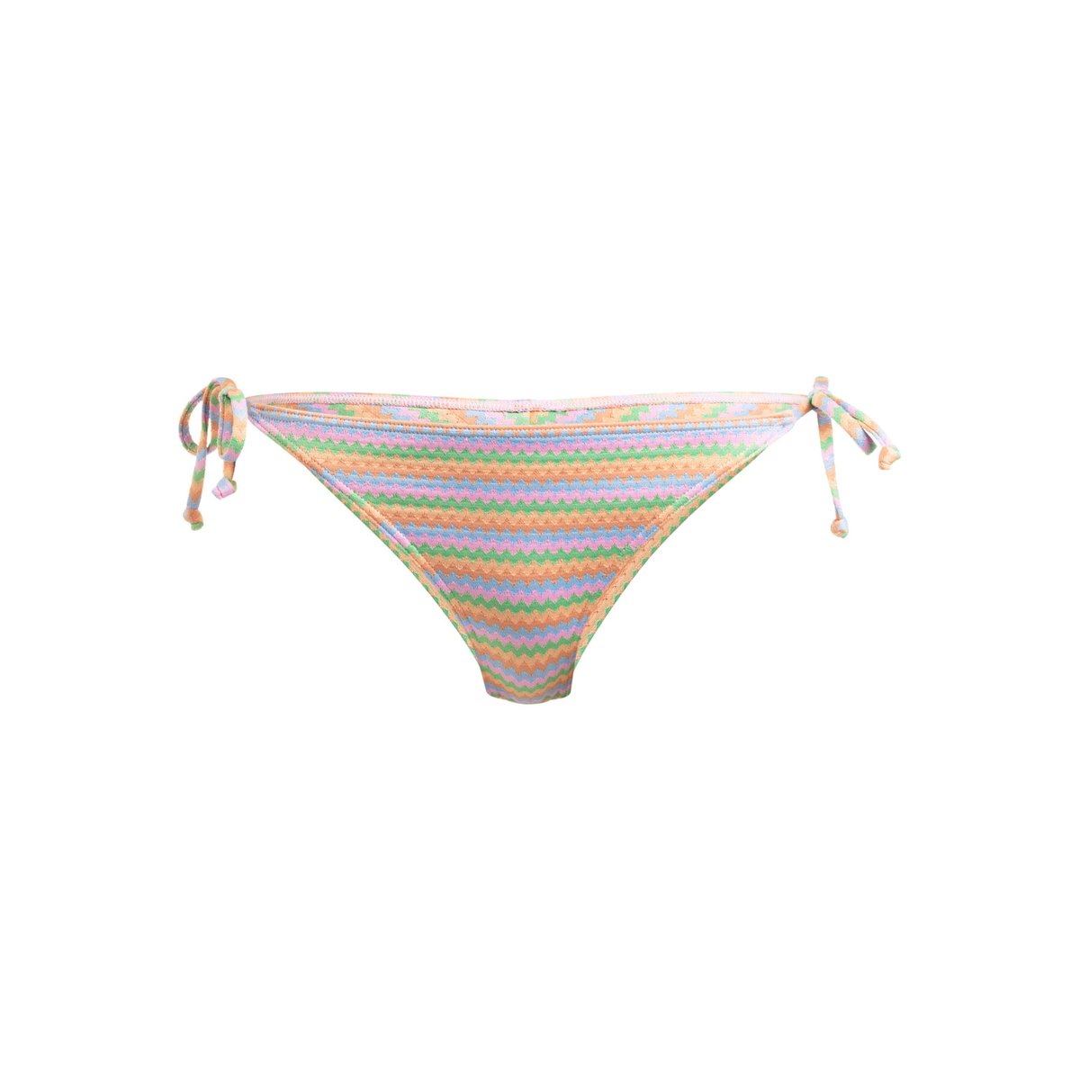 Bas de maillot de bain culotte bikini à nouer sur les côtés WAVY STRIPE. orange papaya wavy stripe s, ROXY