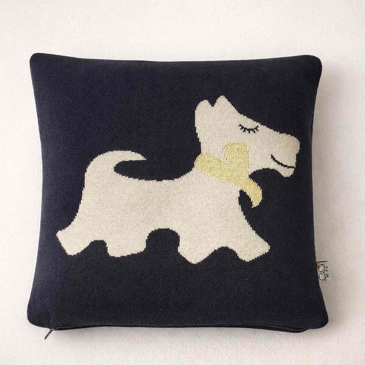 Taie de coussin en coton bio tricoté TRICOT noir, SEVIRA KIDS