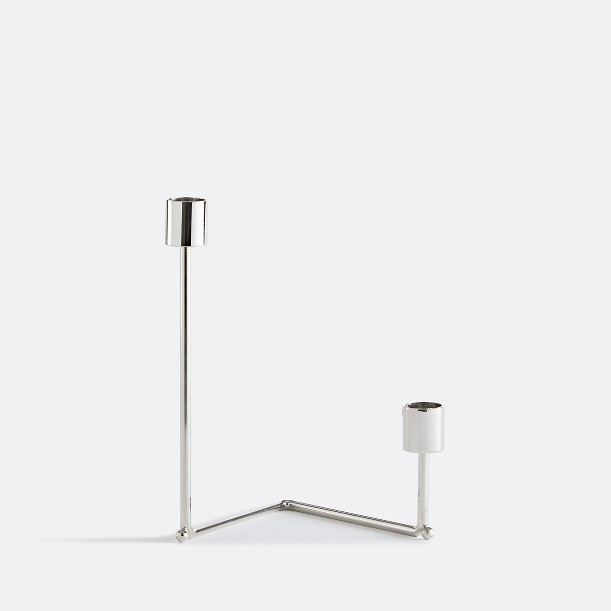 Alie Double Candle Holder in Chrome-Plated Steel chrome, LA REDOUTE INTERIEURS