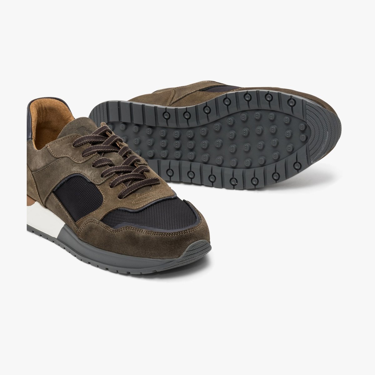 Basket en cuir MIKA gris taupe, BOCAGE