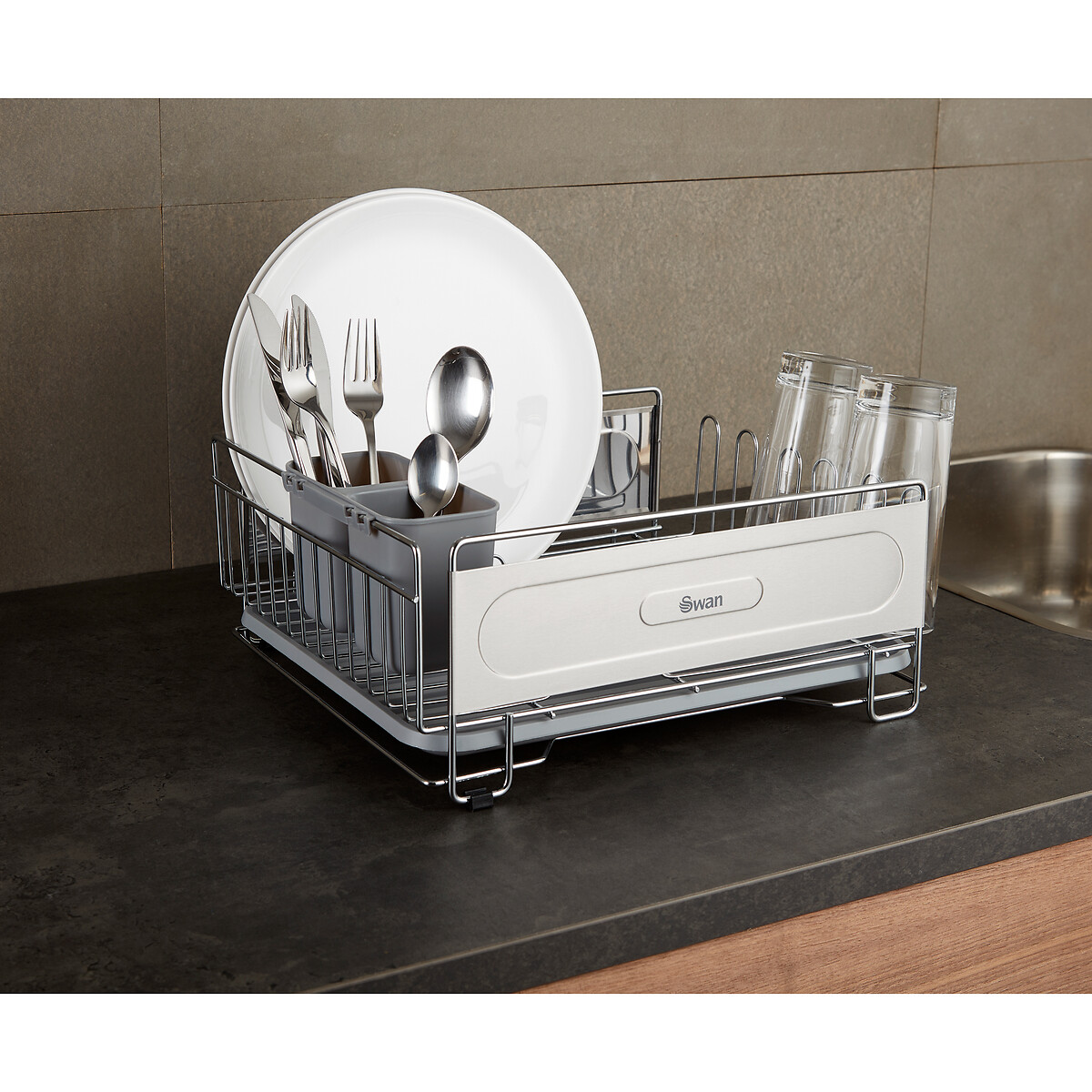Chrome Dish Rack silver-coloured, SWAN