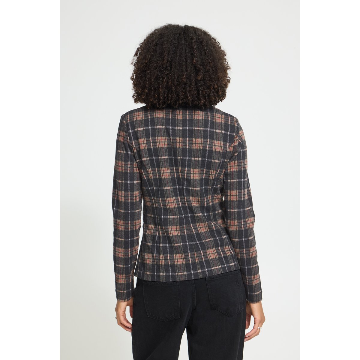 Blazer bleu marron dark blue/brown check, ICHI