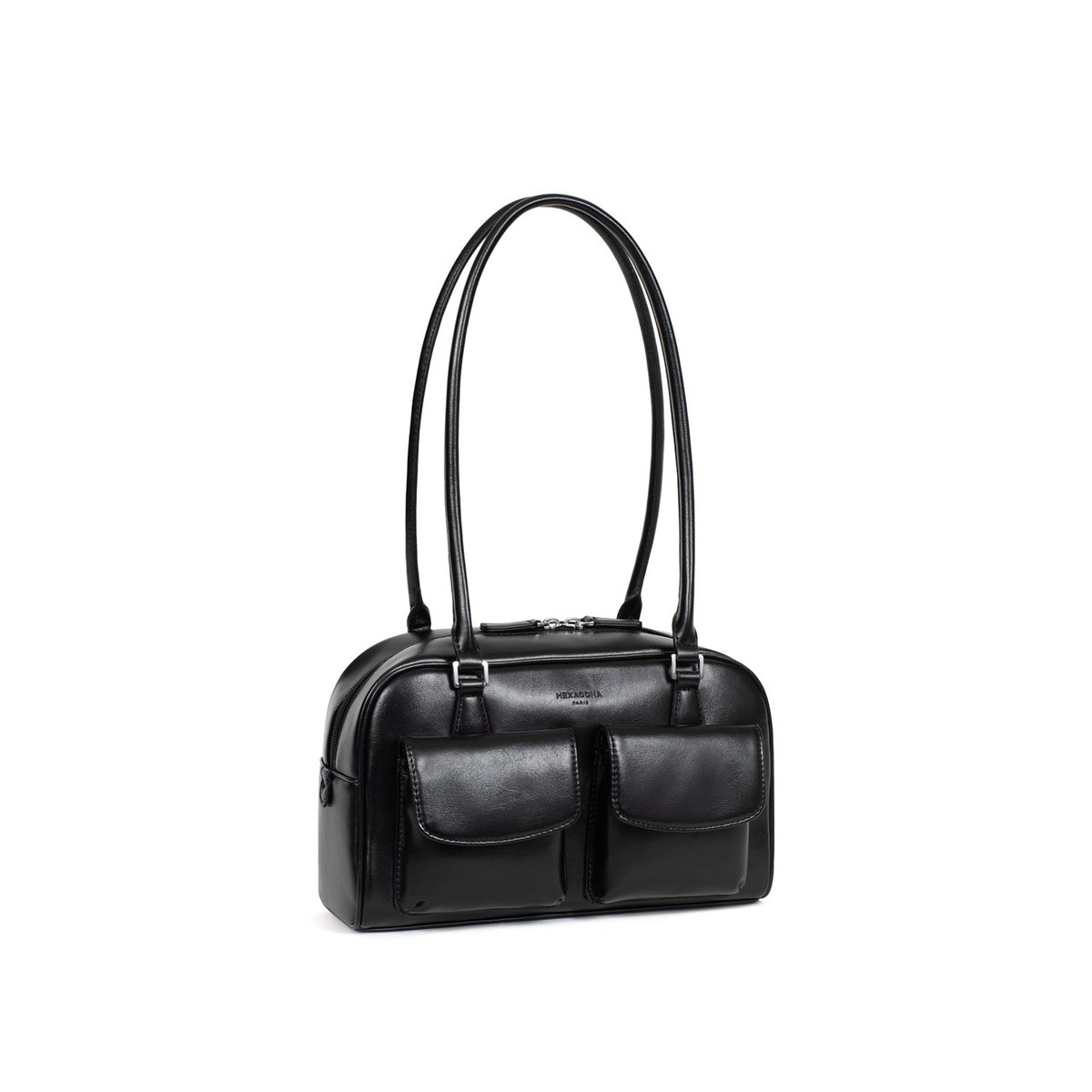 Sac porté épaule 2 anses JADE noir, HEXAGONA
